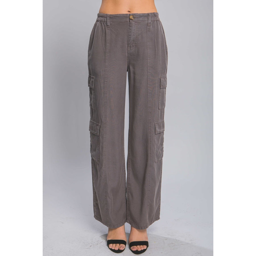 Full-length Tencel Pants With Cargo Pockets Image 1