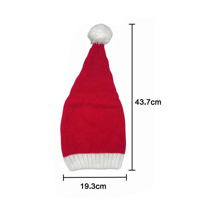 Unisex Christmas Santa Hat Year Party Beanie Contrast Color Elastic Thick Weaving Knitted Santa Cosplay Adult Holiday Image 4