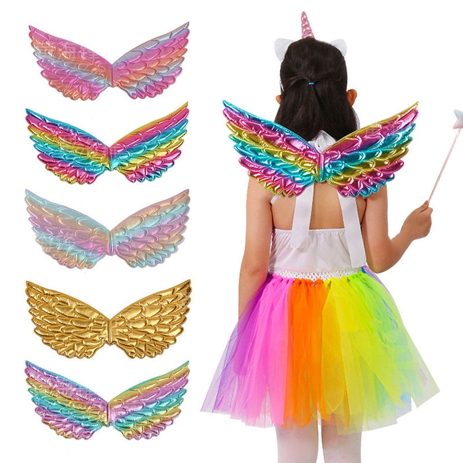 Children Performance Angel Wings Colorful Princess Look Lightweight Reusable Stage Show Prop Halloween Christmas Cosplay Image 1