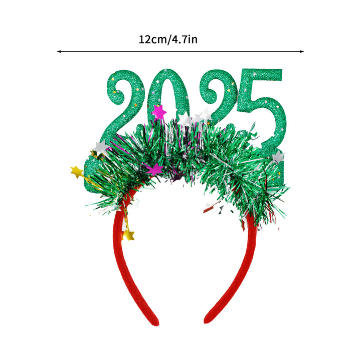 Cosplay Hair Hoop Glitter 2025 Number Decor Year Headband High Elastic Design Hair Band Christmas Party Decoration Image 9