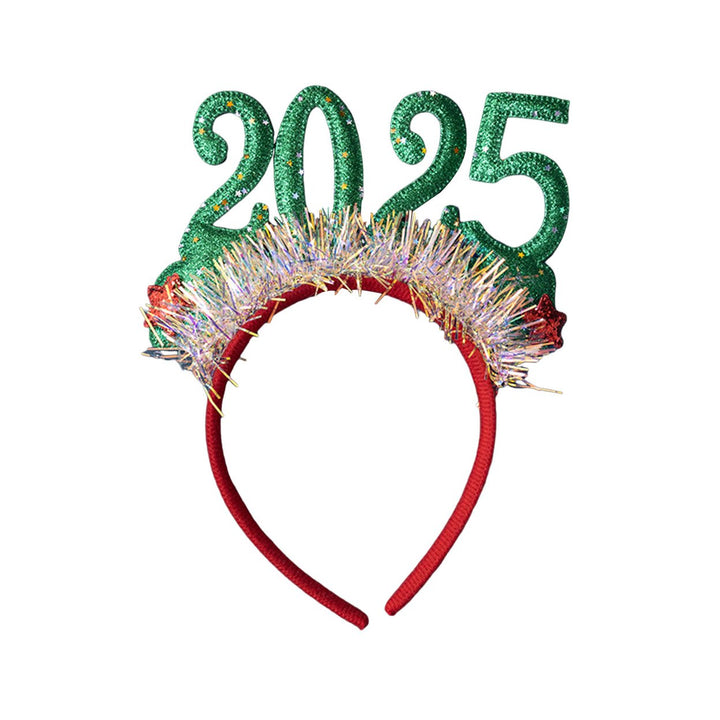 Hair Hoop Sequined Ribbons Stars Number 2025 Decor Headband Lightweight Festive Headband Kids Adult Festive Accessory Image 3