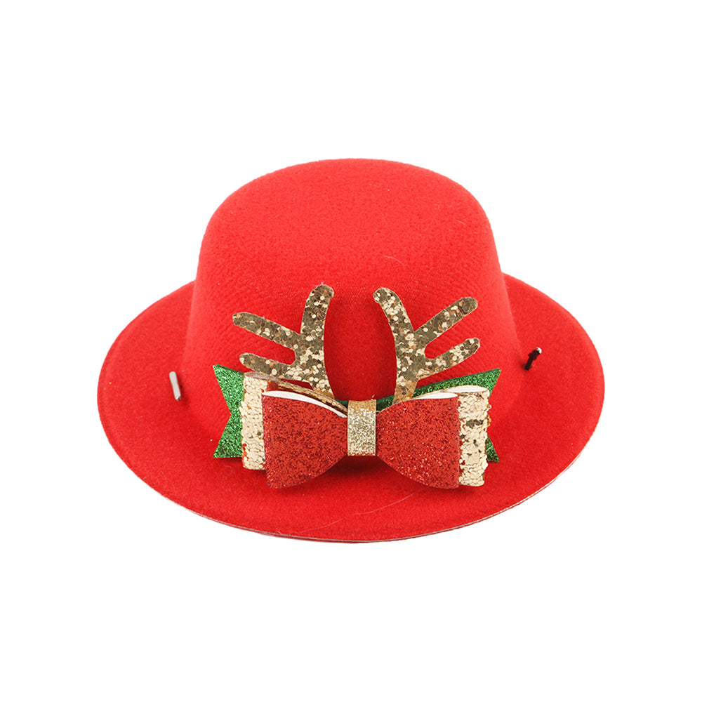 Christmas Pet Hat Cute Bow Red Hat Cosplay Accessory Cat Outdoor Hat Soft Comfortable Holiday Cap Decoration for Image 2