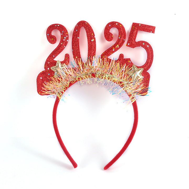 Hair Hoop Sequined Ribbons Stars Number 2025 Decor Headband Lightweight Festive Headband Kids Adult Festive Accessory Image 11