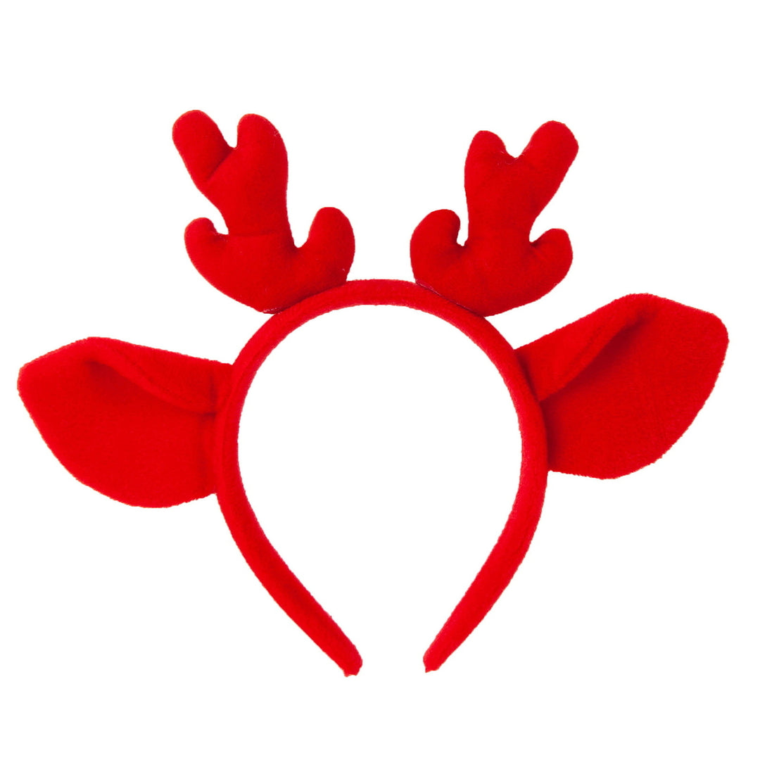 Plush Hairband Festive Christmas Hat Antler Headband Flexible Xmas Headgear for Kids Adults Holiday Decor Image 3