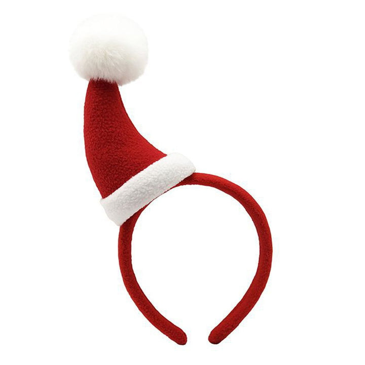 Plush Hairband Festive Christmas Hat Antler Headband Flexible Xmas Headgear for Kids Adults Holiday Decor Image 6