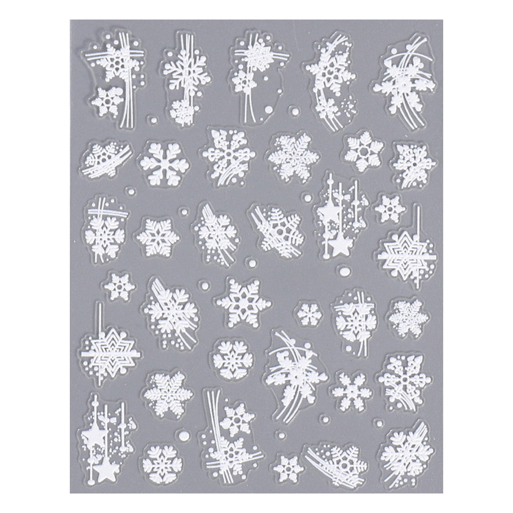 3D Snowflake Nail Art Decals Christmas Festive Winter Nail Sticker Self-adhesive Manicure Art Decorations for Salon Home Image 2