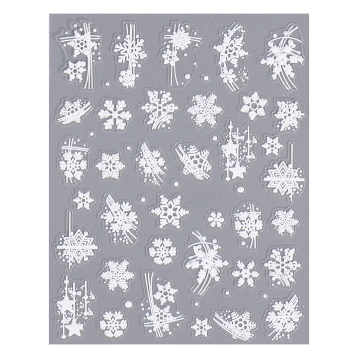 3D Snowflake Nail Art Decals Christmas Festive Winter Nail Sticker Self-adhesive Manicure Art Decorations for Salon Home Image 2