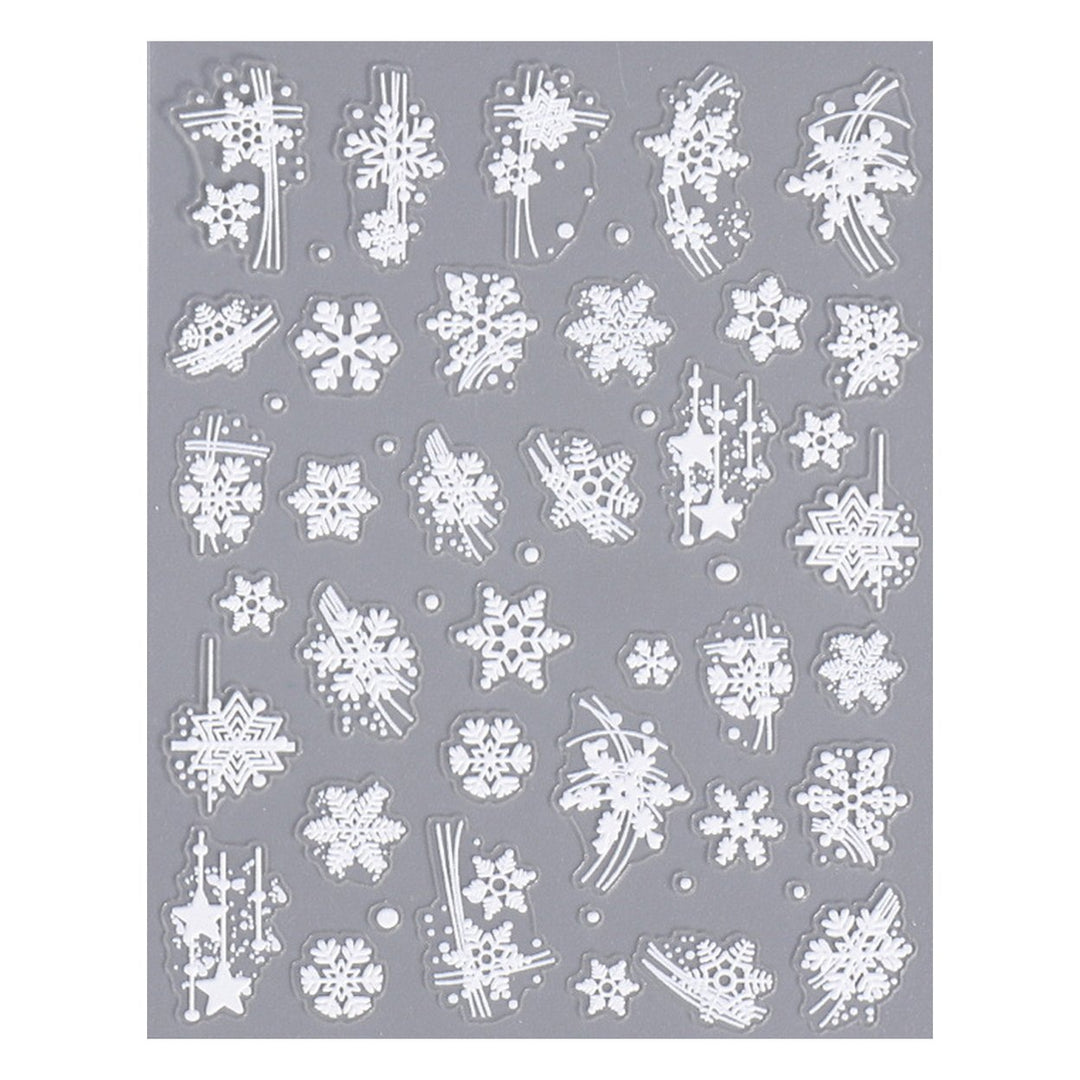 3D Snowflake Nail Art Decals Christmas Festive Winter Nail Sticker Self-adhesive Manicure Art Decorations for Salon Home Image 1