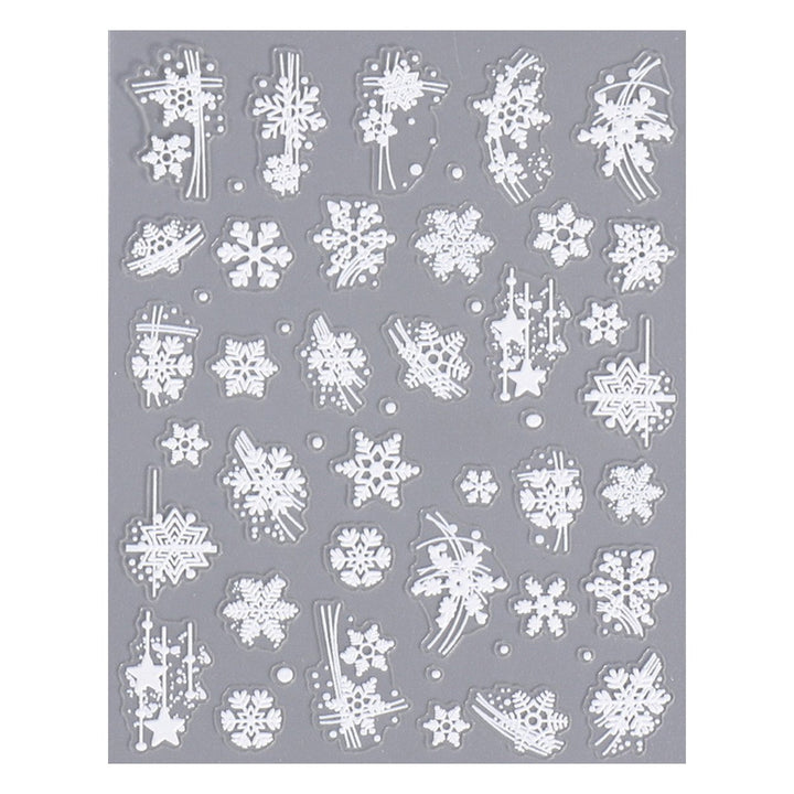 3D Snowflake Nail Art Decals Christmas Festive Winter Nail Sticker Self-adhesive Manicure Art Decorations for Salon Home Image 1