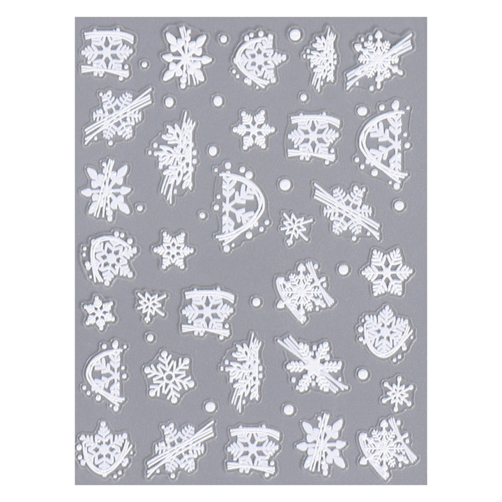 3D Snowflake Nail Art Decals Christmas Festive Winter Nail Sticker Self-adhesive Manicure Art Decorations for Salon Home Image 3