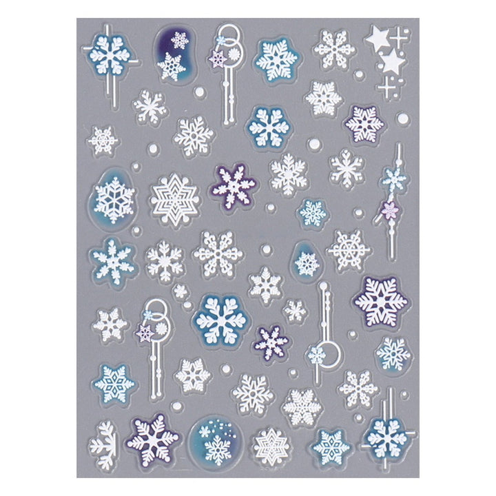 3D Snowflake Nail Art Decals Christmas Festive Winter Nail Sticker Self-adhesive Manicure Art Decorations for Salon Home Image 1