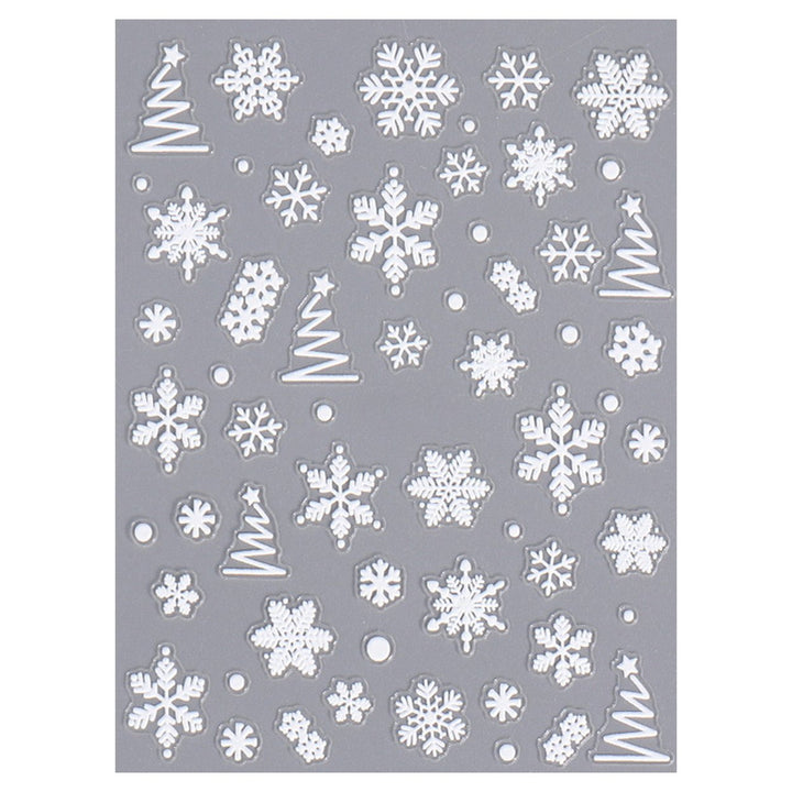 3D Snowflake Nail Art Decals Christmas Festive Winter Nail Sticker Self-adhesive Manicure Art Decorations for Salon Home Image 1