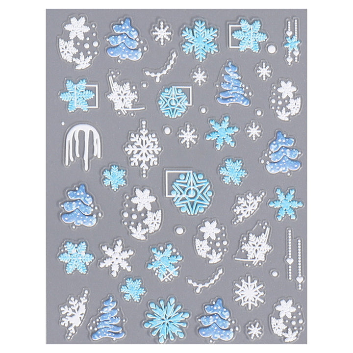 3D Snowflake Nail Art Decals Christmas Festive Winter Nail Sticker Self-adhesive Manicure Art Decorations for Salon Home Image 7