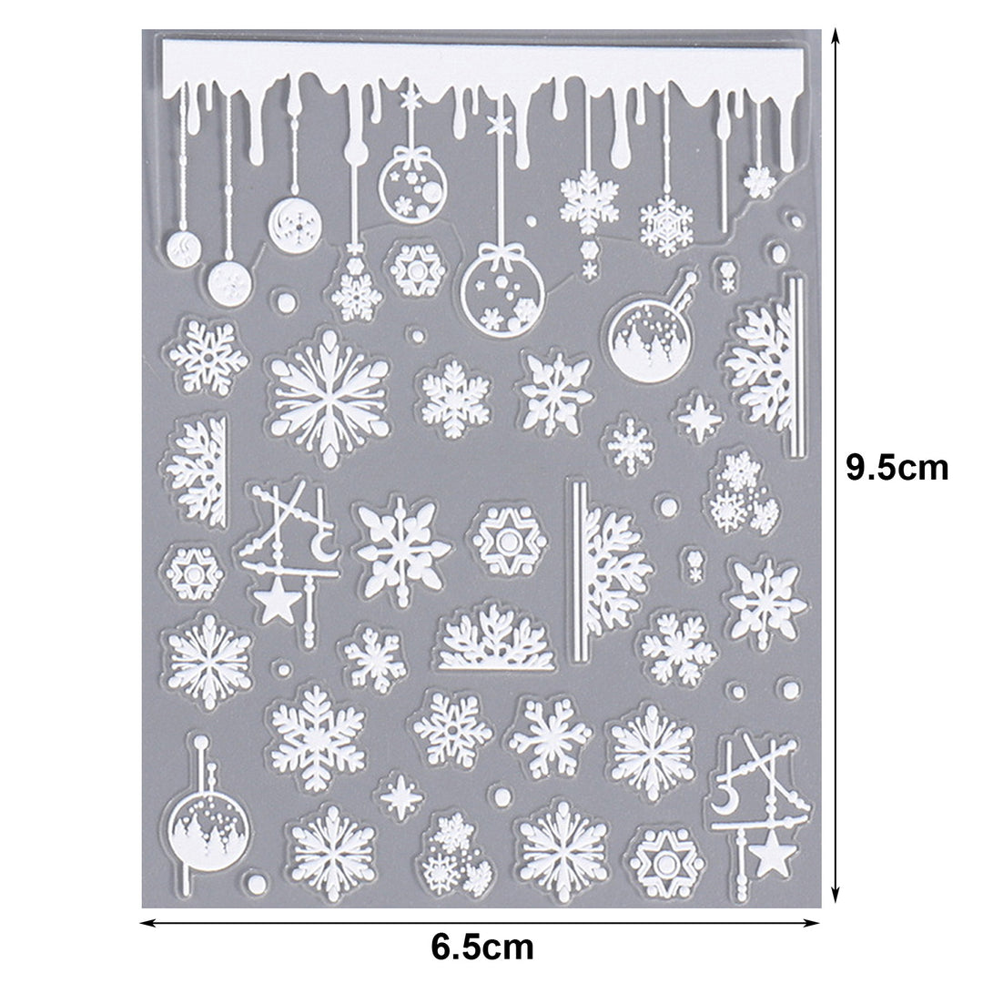 3D Snowflake Nail Art Decals Christmas Festive Winter Nail Sticker Self-adhesive Manicure Art Decorations for Salon Home Image 11