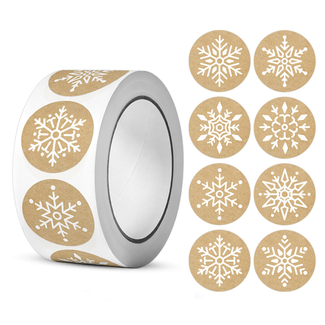 500Pcs/Roll Merry Christmas Stickers Festive Snowflake Santa Claus Reindeer Snowman Baking Labels Envelope Seal Sticker Image 8