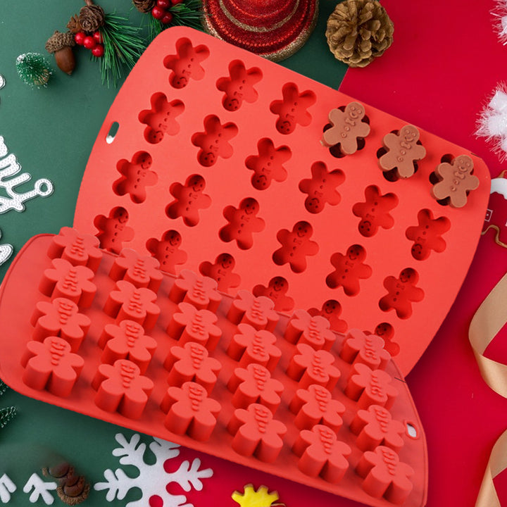 24 Cavities Candy Chocolate Mold Non-stick Christmas Candy Snowflake Snowman Cake Mold High Temperature Resistant Image 6