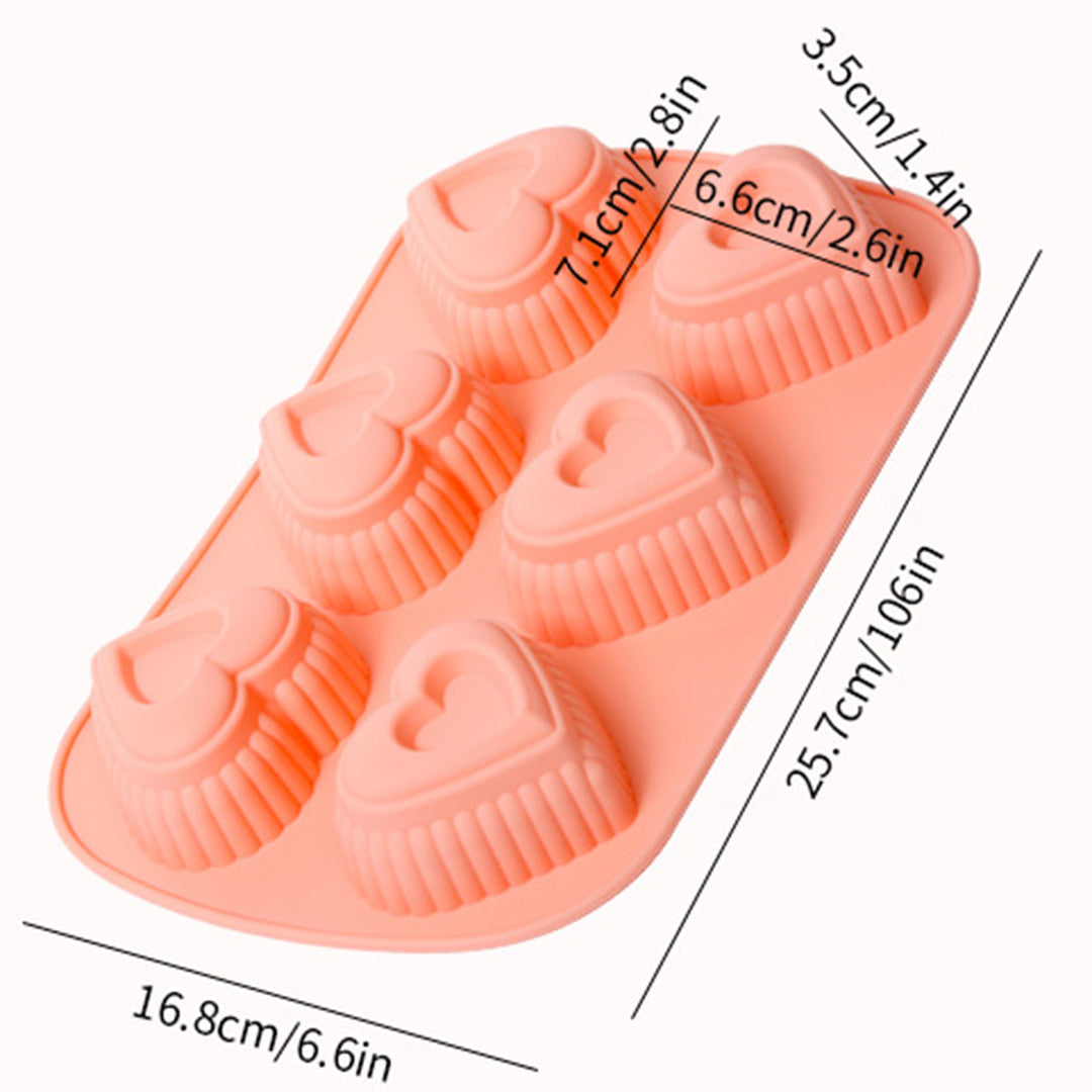 Cake Mold Easy Demoulding Butterfly Heart Shape Design 6-grids Non-stick High Temperature Resistant Silicone Mold Image 7