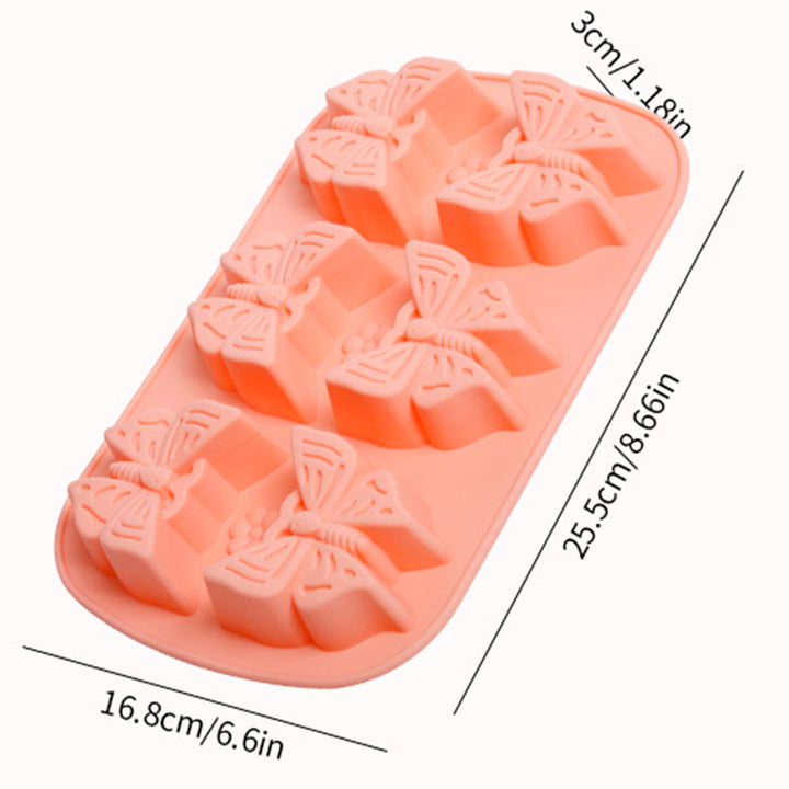 Cake Mold Easy Demoulding Butterfly Heart Shape Design 6-grids Non-stick High Temperature Resistant Silicone Mold Image 8