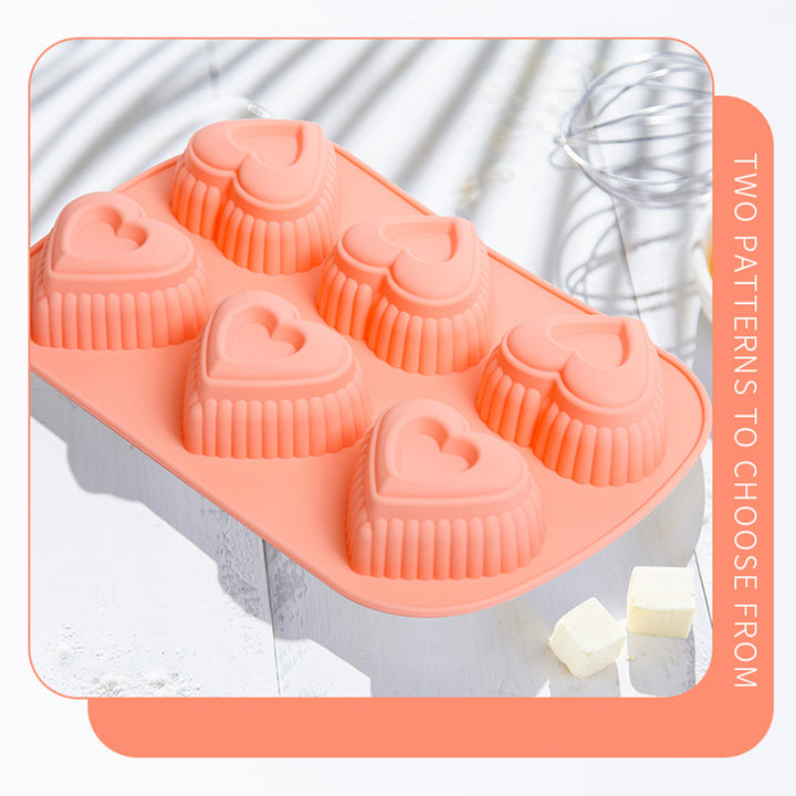 Cake Mold Easy Demoulding Butterfly Heart Shape Design 6-grids Non-stick High Temperature Resistant Silicone Mold Image 10