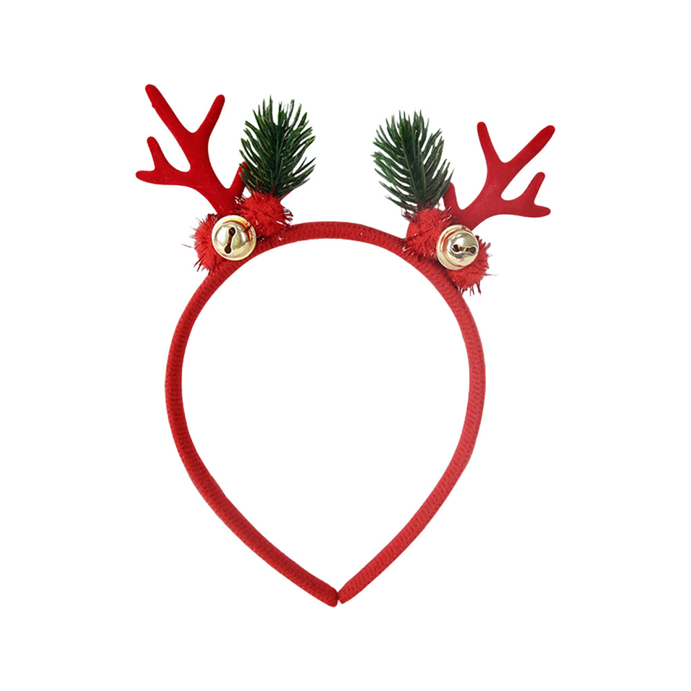 Christmas Headband Festive Reindeer Hairband with Bells Colorful Velvet Costume Accessory for Christmas Cosplay Party Image 2