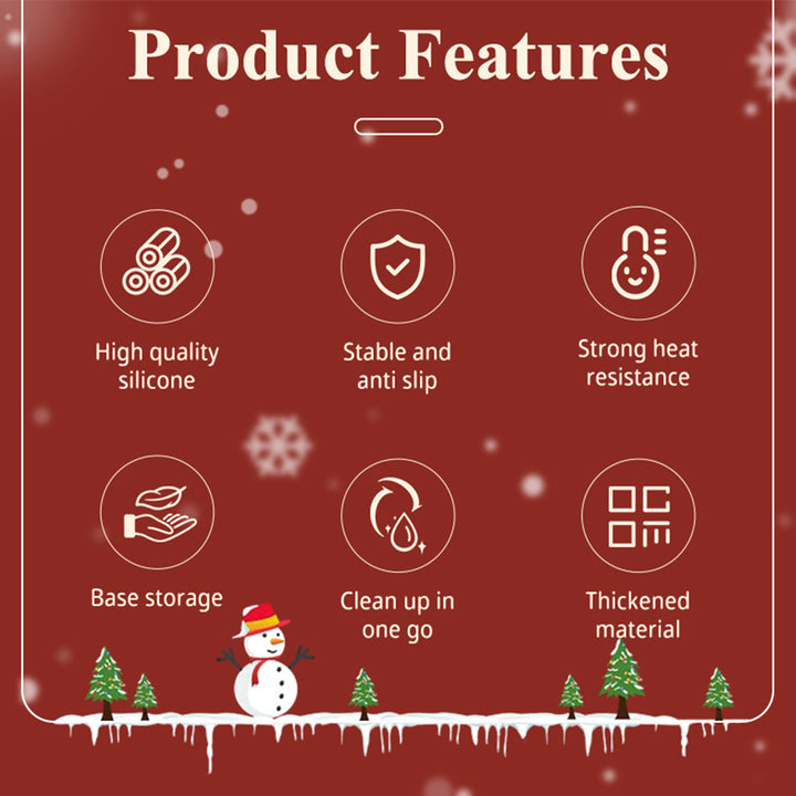 3Pcs Silicone Coaster Set Christmas Tree Heat Resistant Insulation Mat for Home Kitchen Creative Trivet Design Storage Image 10