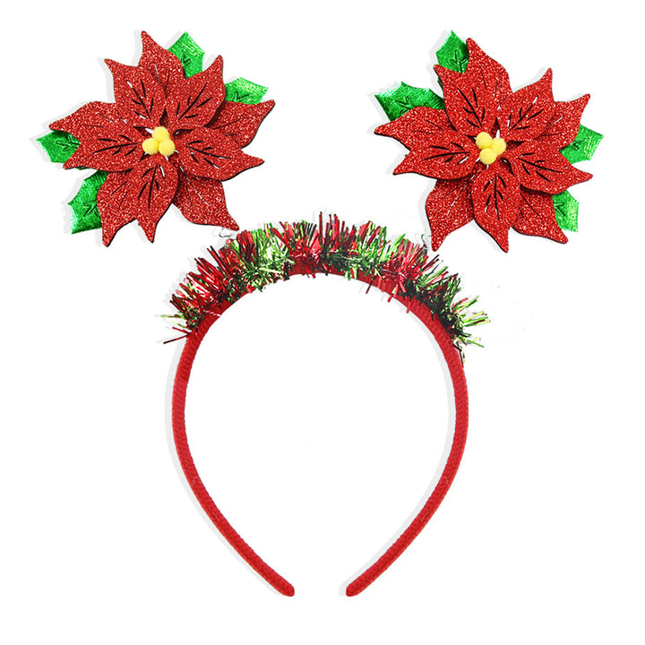 Christmas Headbands for Parties Photos Snowman Reindeer Santa Hat Antlers Hair Hoop Plastic Festive Hair Accessory for Image 4