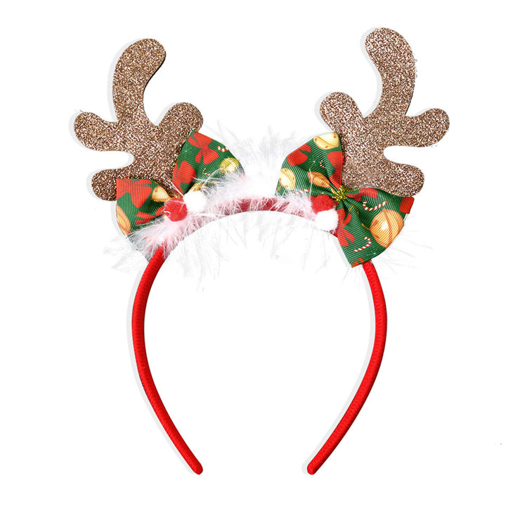 Christmas Headbands for Parties Photos Snowman Reindeer Santa Hat Antlers Hair Hoop Plastic Festive Hair Accessory for Image 6