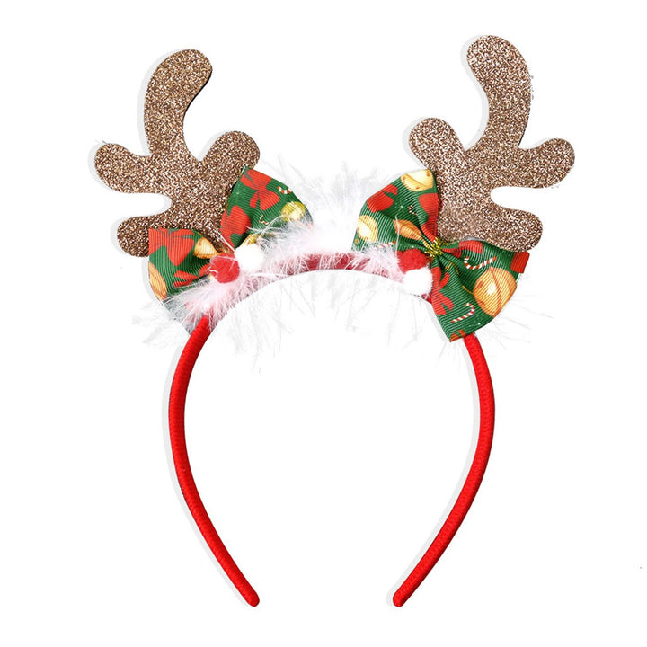 Christmas Headbands for Parties Photos Snowman Reindeer Santa Hat Antlers Hair Hoop Plastic Festive Hair Accessory for Image 1