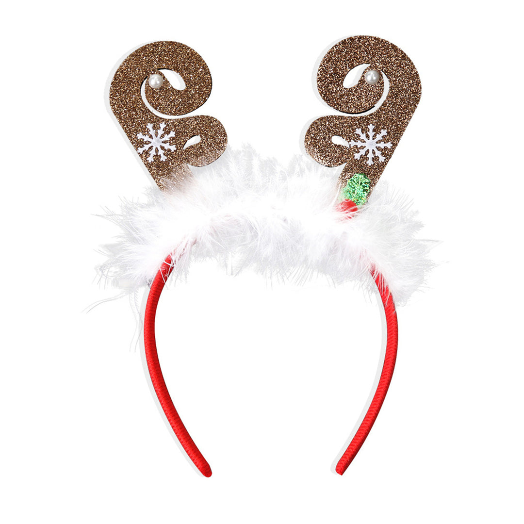 Christmas Headbands for Parties Photos Snowman Reindeer Santa Hat Antlers Hair Hoop Plastic Festive Hair Accessory for Image 7