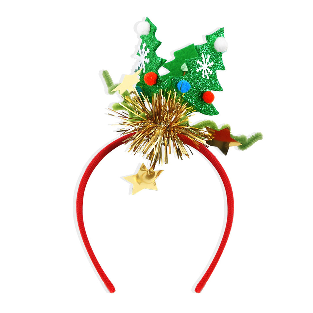 Christmas Headbands for Parties Photos Snowman Reindeer Santa Hat Antlers Hair Hoop Plastic Festive Hair Accessory for Image 9