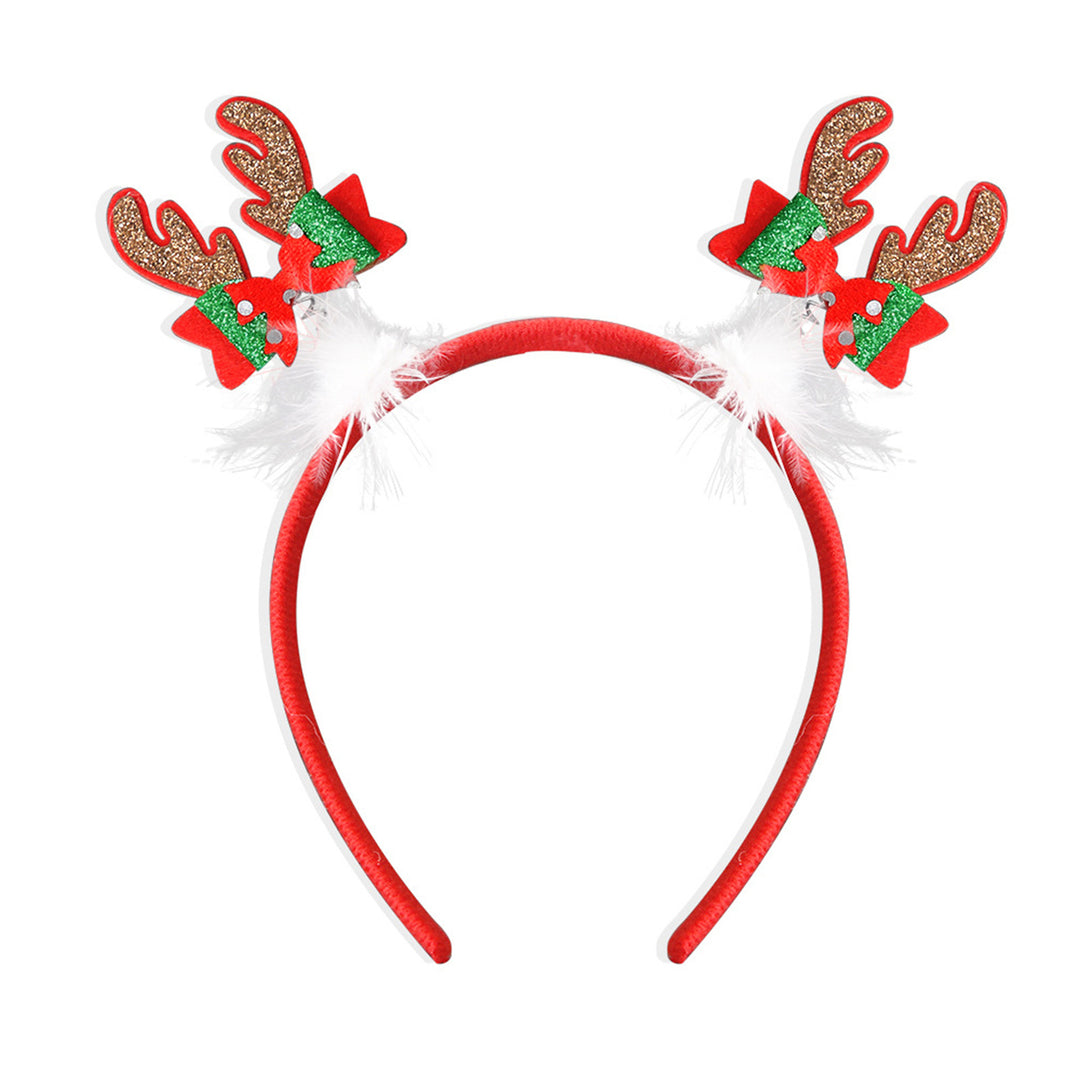 Christmas Headbands for Parties Photos Snowman Reindeer Santa Hat Antlers Hair Hoop Plastic Festive Hair Accessory for Image 10