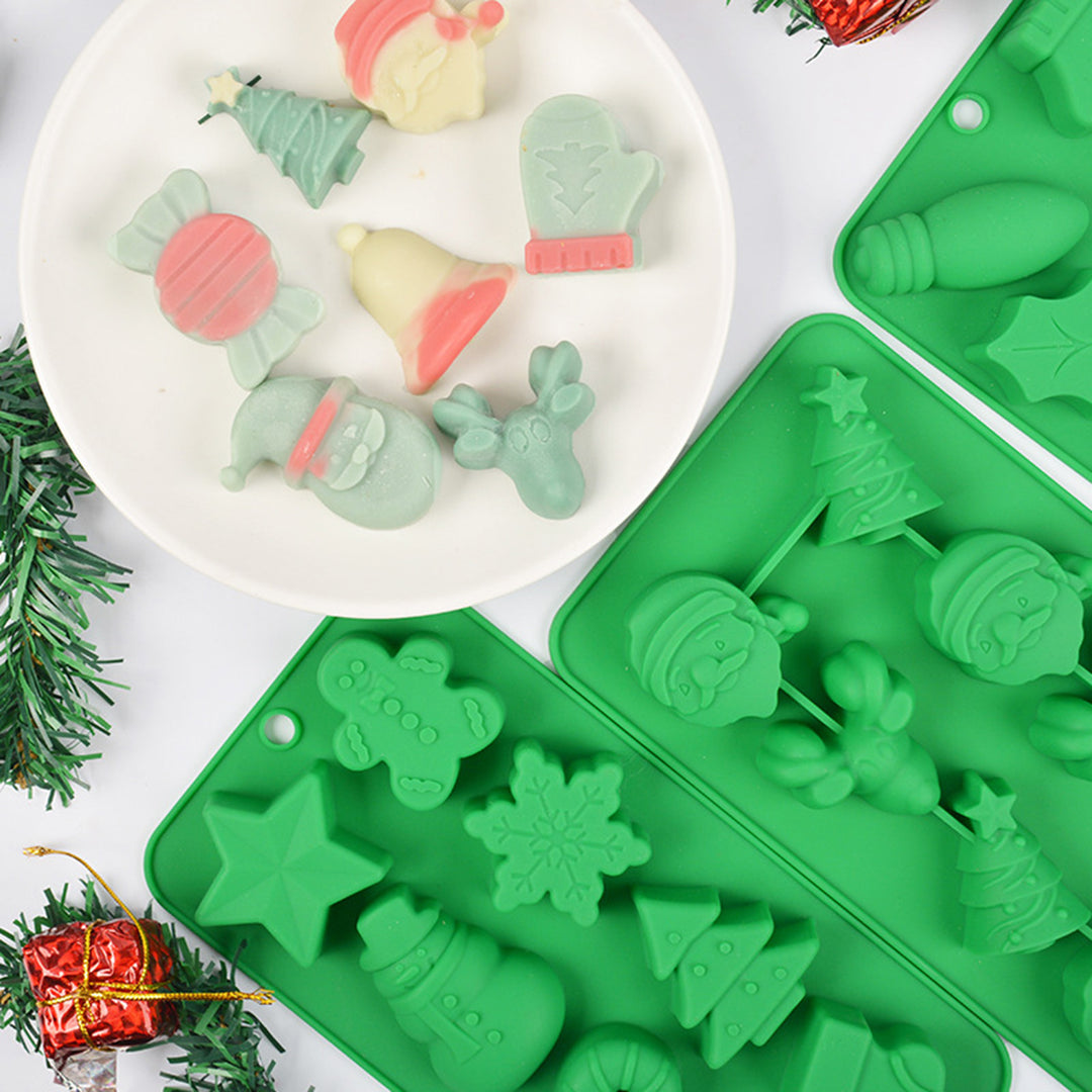 Christmas Chocolate Mold Silicone DIY Santa Claus Deer Jelly Mold Gingerbread Men Christmas Trees Snowmen Stockings Image 10