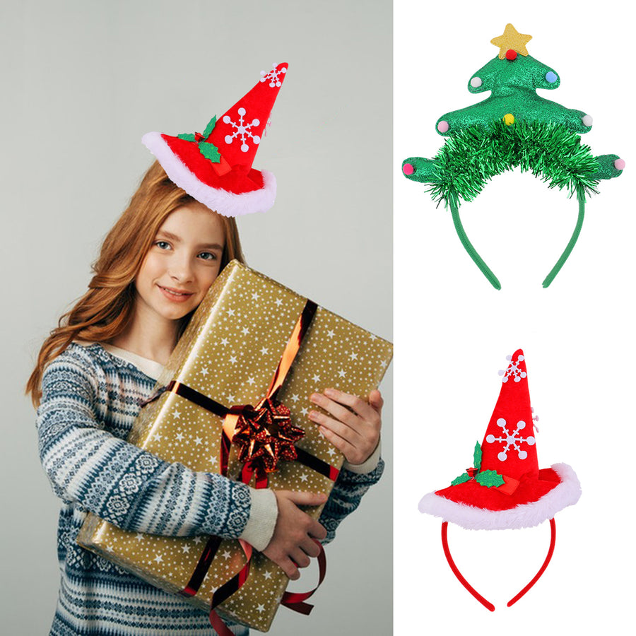 Christmas Tree Headband Star Snowflake Lollipop Winter Hair Accessories for Women Men Holiday Hair Hoop Decorations Image 1