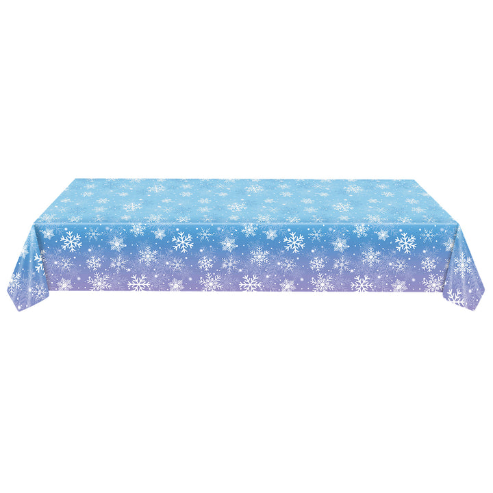 3/6 Pack Christmas Tablecloth Winter Holiday Snowflake Dining Tablecloth Plastic Disposable Table Cover for Christmas Image 2