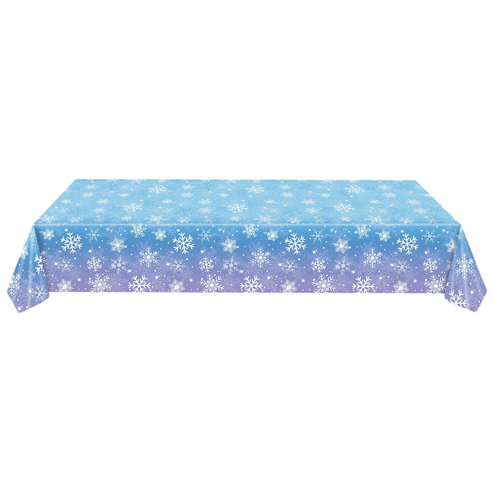 3/6 Pack Christmas Tablecloth Winter Holiday Snowflake Dining Tablecloth Plastic Disposable Table Cover for Christmas Image 1