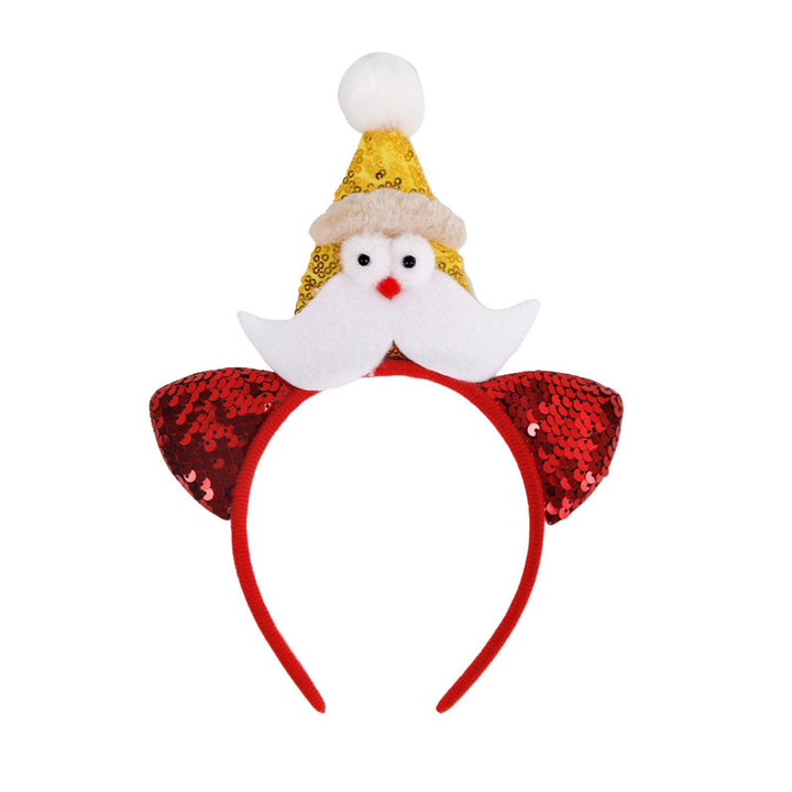 1/7 Pcs Christmas Headband Festive Santa Hat Reindeer Antler Headpieces Xmas Party Costume Hairhoop Accessory for Women Image 4