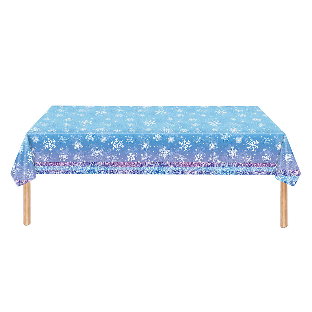 3/6 Pack Christmas Tablecloth Winter Holiday Snowflake Dining Tablecloth Plastic Disposable Table Cover for Christmas Image 11