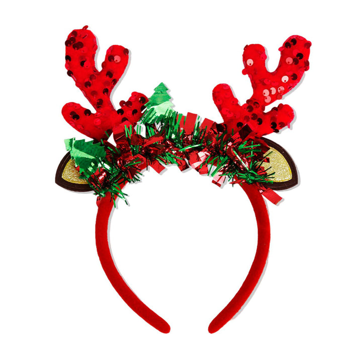 1/7 Pcs Christmas Headband Festive Santa Hat Reindeer Antler Headpieces Xmas Party Costume Hairhoop Accessory for Women Image 7