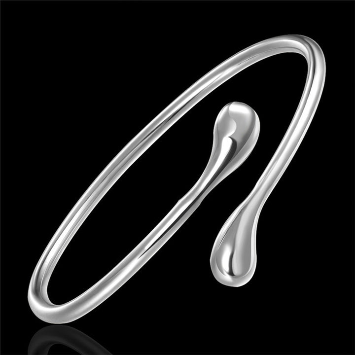 Women Open Bracelet Adjustable Polished Simple Style Water Drop Shape Wedding Daily Dating Wrist Jewelry Birthday Image 9