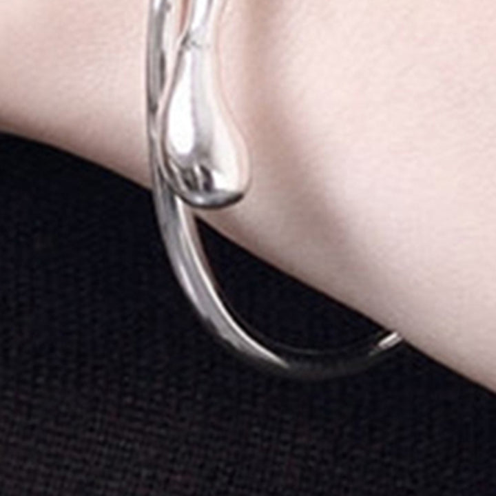 Women Open Bracelet Adjustable Polished Simple Style Water Drop Shape Wedding Daily Dating Wrist Jewelry Birthday Image 11