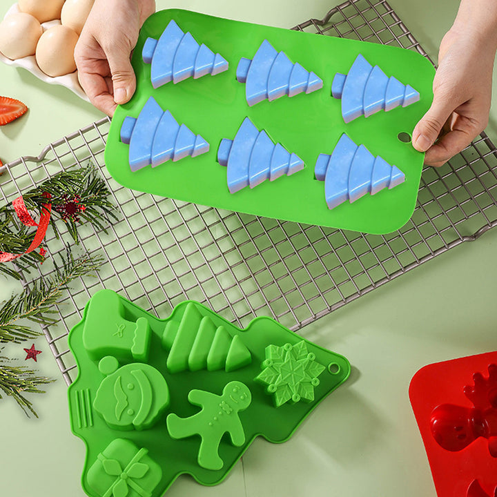 Christmas Silicone Soap Molds Xmas Cake Mold Easy to Clean Food Grade Various Shapes Baking Mold for DIY Soaps Candles Image 1