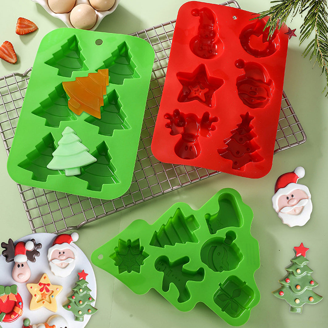 Christmas Silicone Soap Molds Xmas Cake Mold Easy to Clean Food Grade Various Shapes Baking Mold for DIY Soaps Candles Image 7