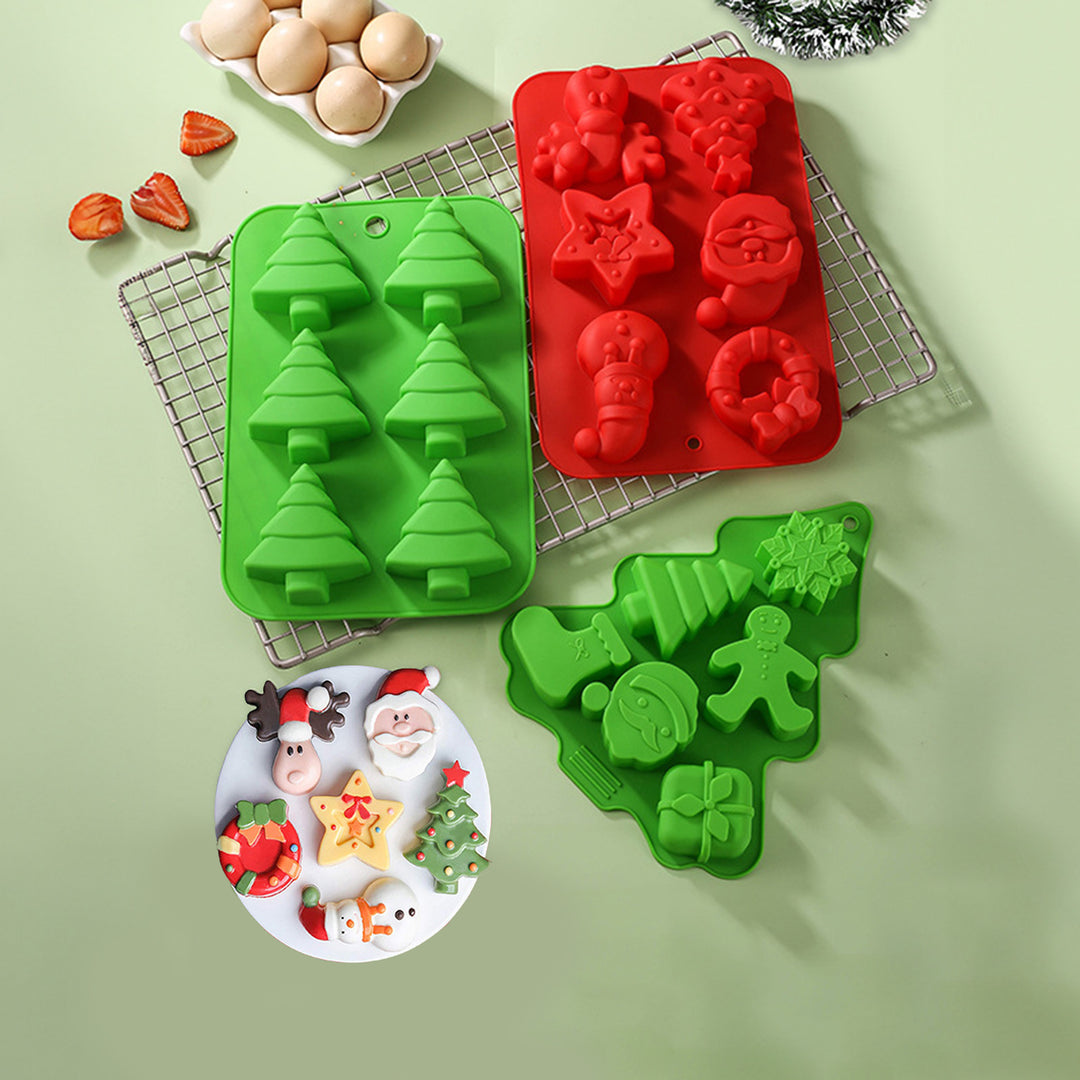 Christmas Silicone Soap Molds Xmas Cake Mold Easy to Clean Food Grade Various Shapes Baking Mold for DIY Soaps Candles Image 8