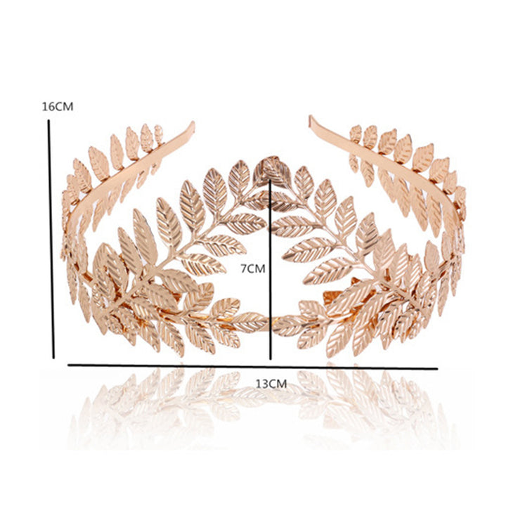 Bridal Hair Hoop Metal Leaf Design Shiny Sparkling Texture Crown Bridesmaid Headband Daily Party Wedding Christmas Gift Image 8