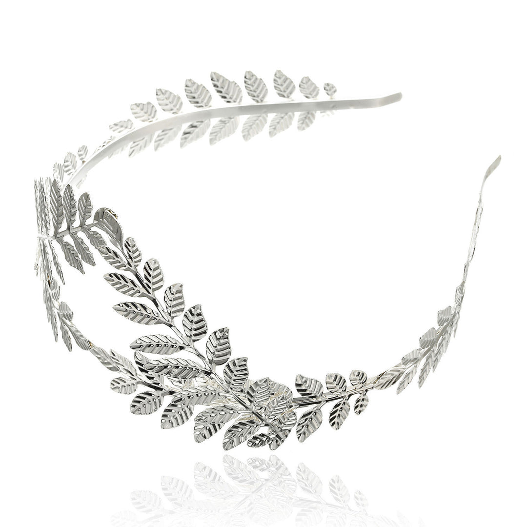 Bridal Hair Hoop Metal Leaf Design Shiny Sparkling Texture Crown Bridesmaid Headband Daily Party Wedding Christmas Gift Image 9