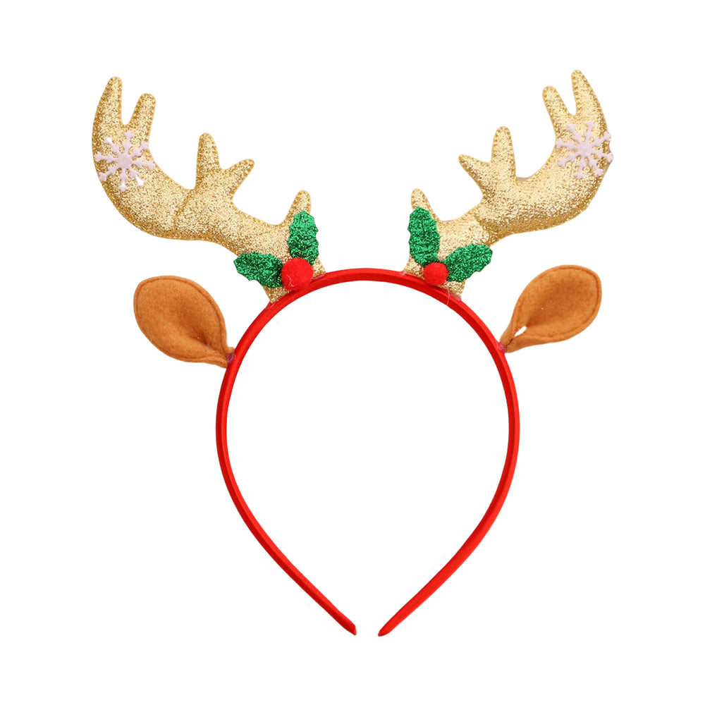 Christmas Headband Sequins Antler Decor Hair Hoop Kids Adults Elastic Headband Festive Glitter Headwear Image 2