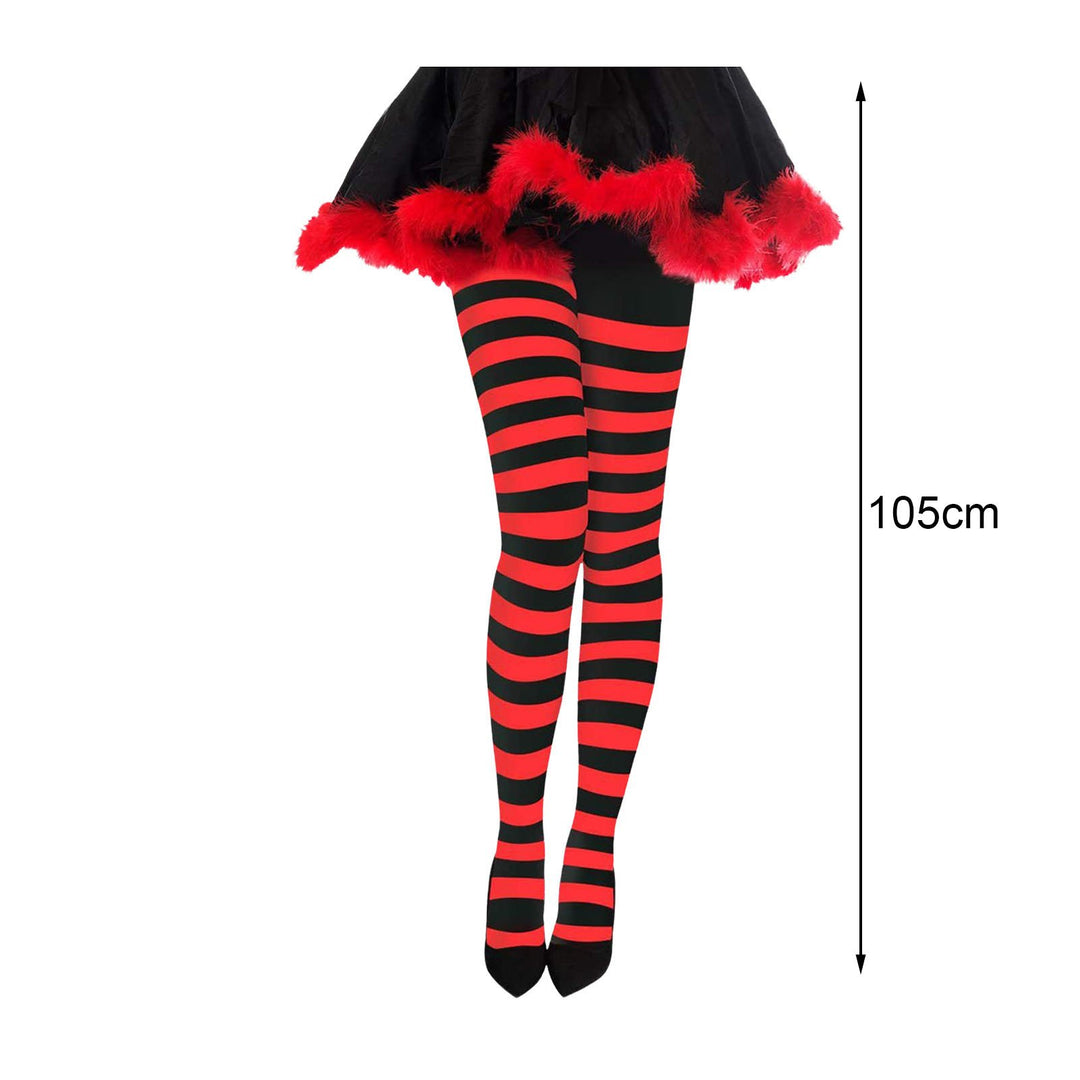 Christmas Pantyhose Banded Colorblock High Waist Retro Bright Color Anti-slip Skinny Cosplay Mini Dress Skirt Pairng Image 11