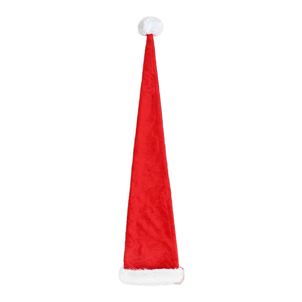 Christmas Santa Hat Ultra Long Plush Ball Decor Thick Keep Warm Anti-slip Red Festive Year Party Cosplay Photo Porp Image 2