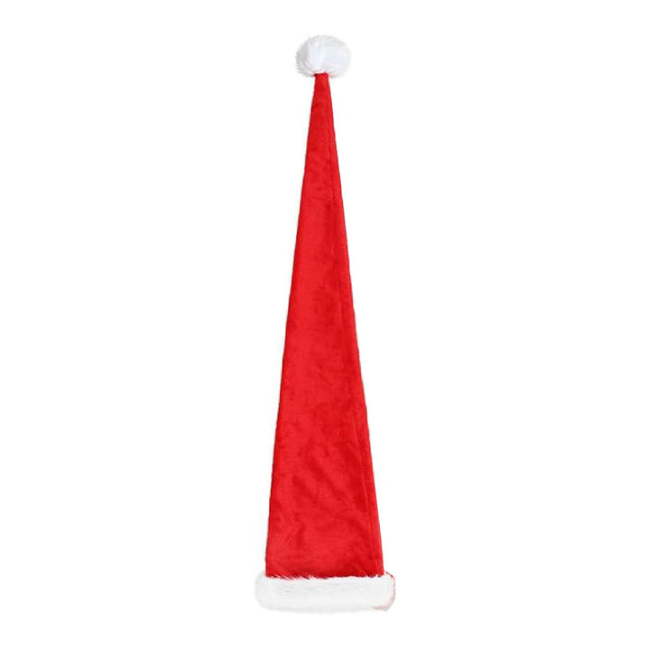 Christmas Santa Hat Ultra Long Plush Ball Decor Thick Keep Warm Anti-slip Red Festive Year Party Cosplay Photo Porp Image 1