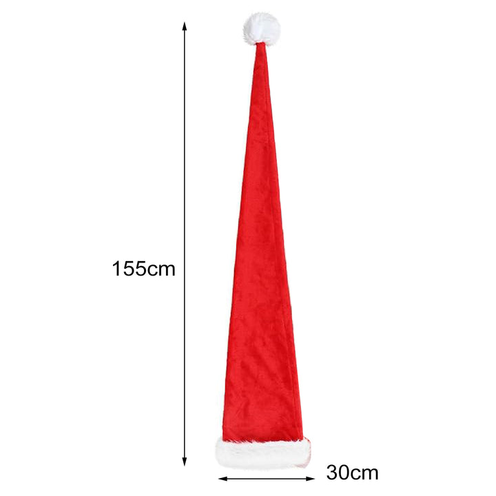 Christmas Santa Hat Ultra Long Plush Ball Decor Thick Keep Warm Anti-slip Red Festive Year Party Cosplay Photo Porp Image 7